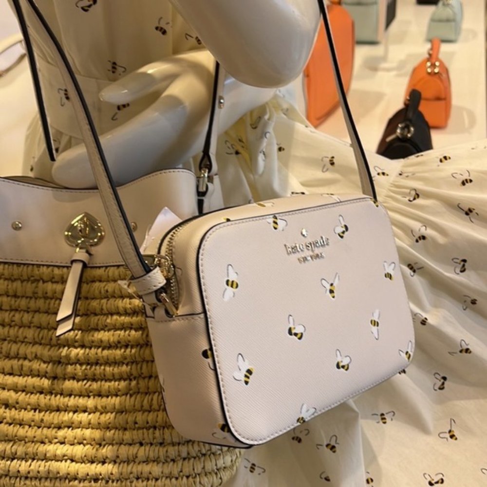 Kate Spade Staci Bee Mini Camera Bag Parchment Multi - Picture 15 of 15